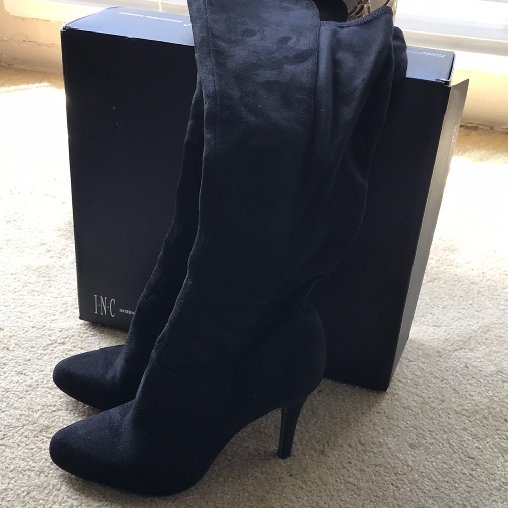 INC Black Suede Tacy Boots